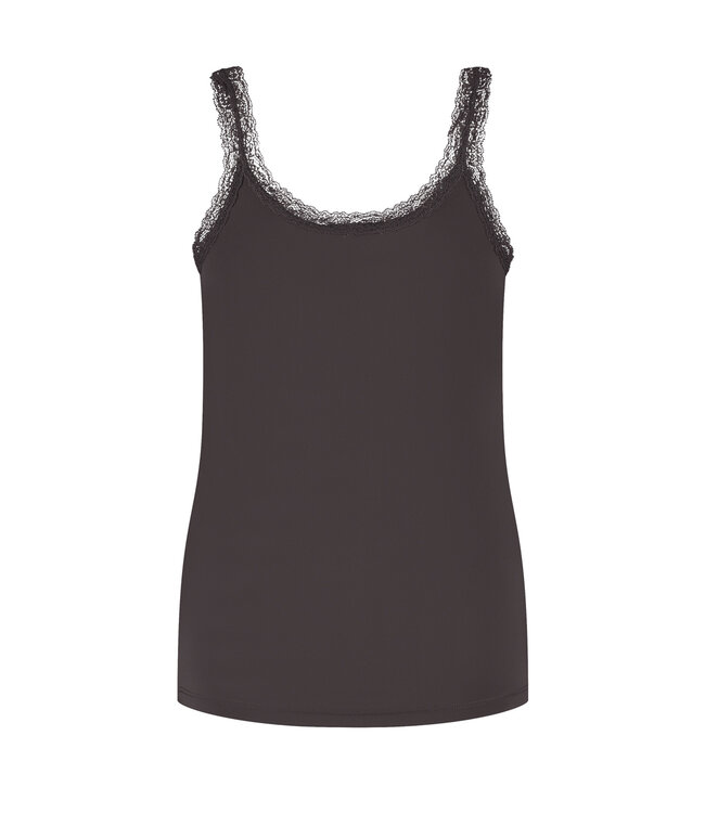Lady Day Top Lacy Dark Brown