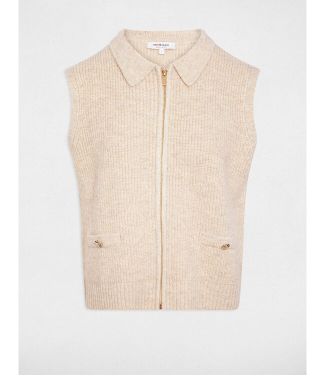 Morgan Spencer Vest Mvirgi Albatre Beige