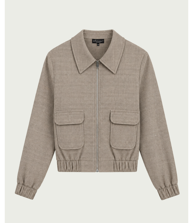 Elvira Bomber Rumi Cappuccino Check