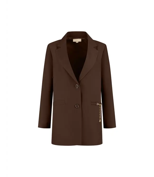 Malelions Blazer Chain Emblem Dark Brown
