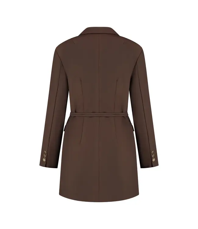 Malelions Blazer Dress Chain Emblem Dark Brown
