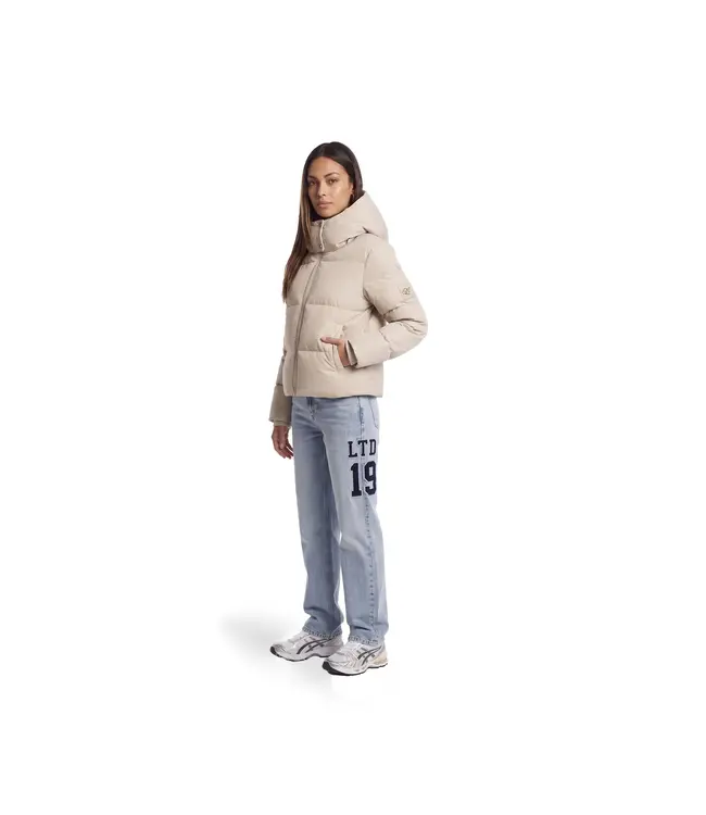 Malelions Jas Emblem Puffer Beige