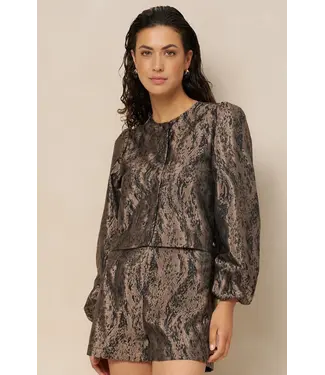 Lofty Manner Lofty Manner Blouse Hedda Jacquard Taupe