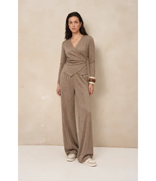 Lofty Manner Top Jori Wrap Taupe