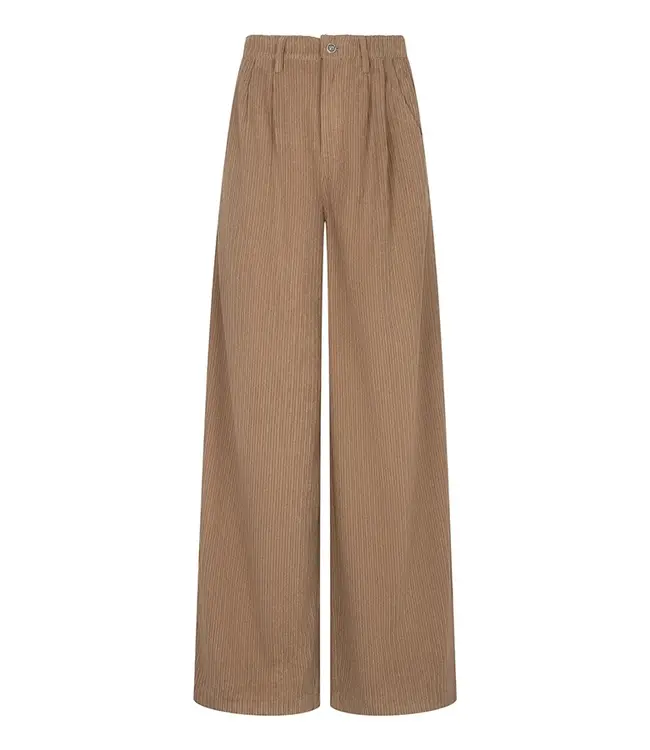 Lofty Manner Broek Josy Pleated Curduroy Taupe