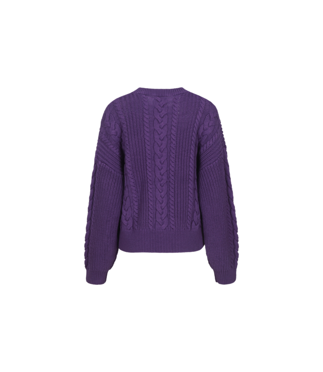 Fluresk Trui Sweater Louve Knit Velour Violet