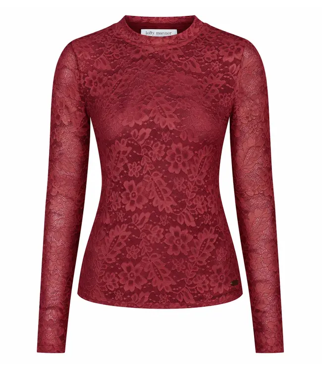 Lofty Manner Top Irea Lace Brick Red