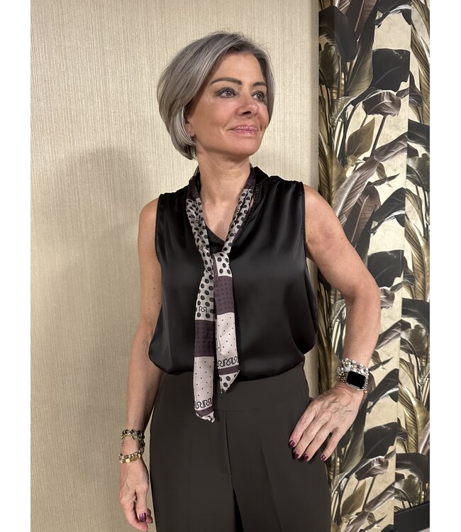 Rinascimento Top Scarf Moro Marrone Chocolate