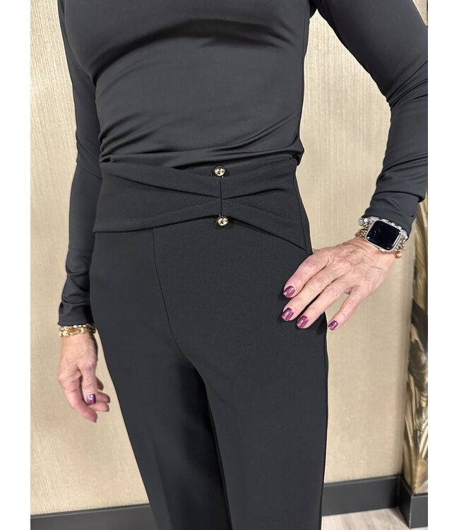 Rinascimento Pantalon Romy Scuba Crepe Black