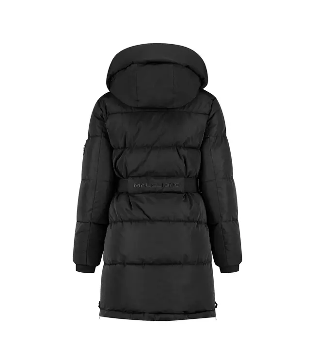 Malelions Jas Emblem Mid length Puffer Jacket Black
