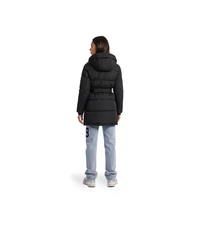 Malelions Jas Emblem Mid length Puffer Jacket Black