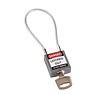 Brady Nylon safety padlock grey with cable 195936