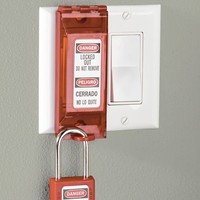 Wall switch lock-out 496BD in blister packaging