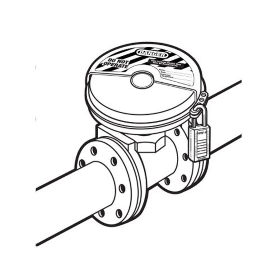 Gate valve lock-out devices 480D in blister packaging.