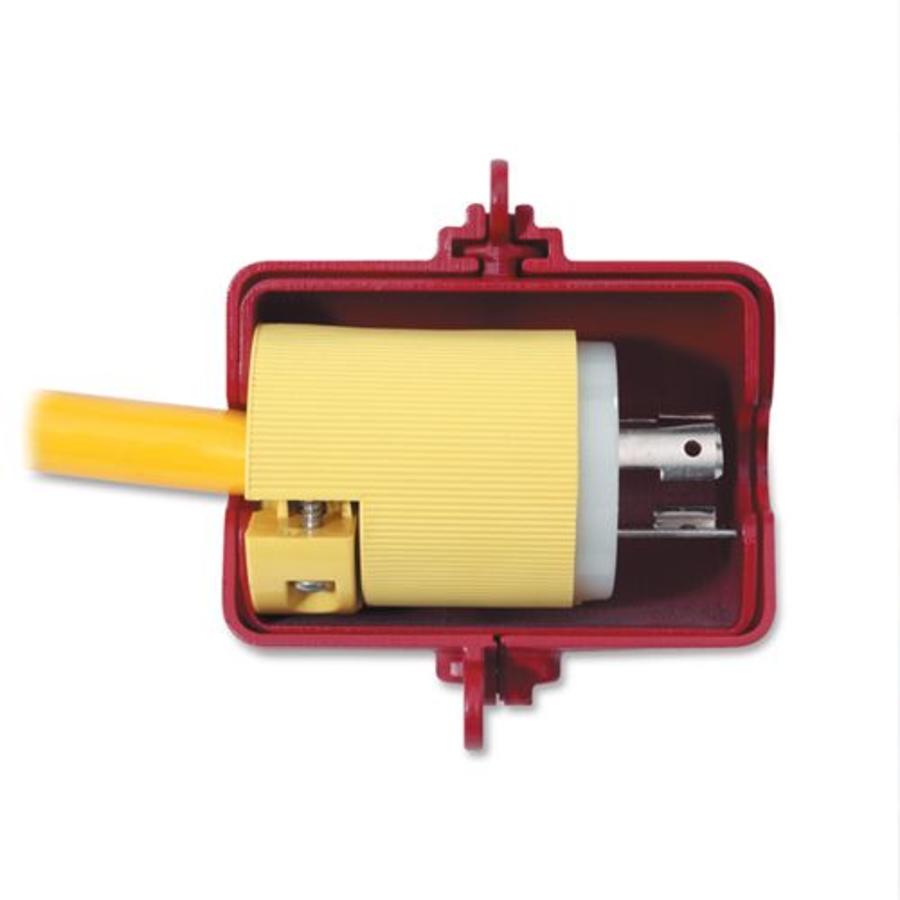 Lock-out device for plugs 487, 488