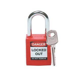 Brady Nylon safety padlock red 051339