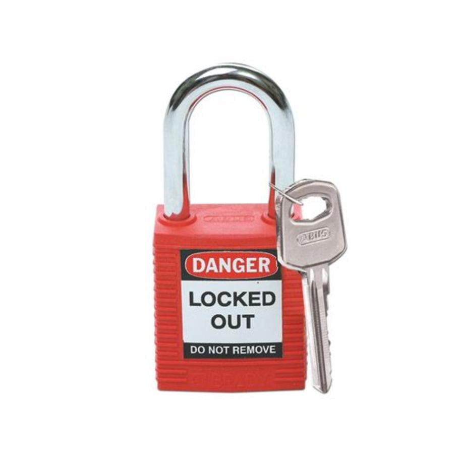 Brady Nylon safety padlock red 051339 - lockout-tagout-shop