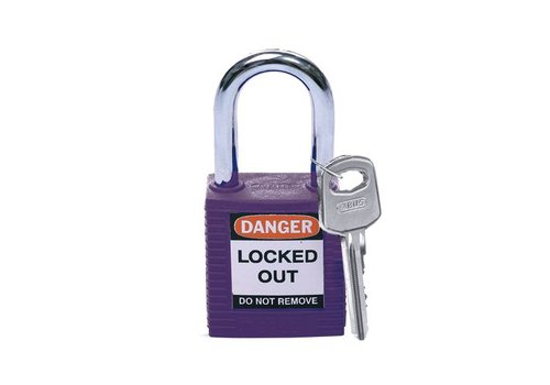 Nylon safety padlock purple 813637 