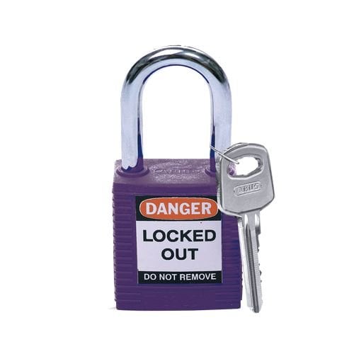 Nylon safety padlock purple 813637 
