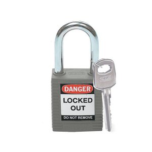 Brady Nylon safety padlock grey 814113