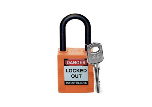 Nylon safety padlock orange 813598 