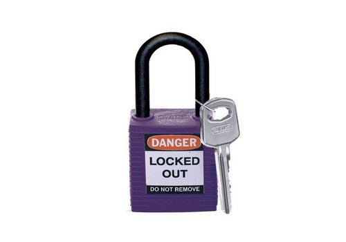 Nylon safety padlock purple 813640 