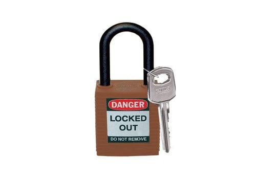 Nylon safety padlock brown 813639 