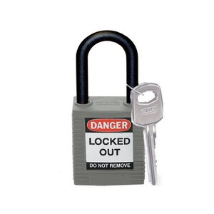 Brady Nylon safety padlock grey 814154