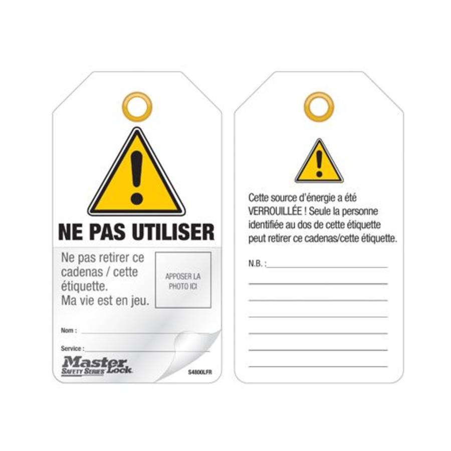 Laminated lock-out tags with photo-ID (12 psc) S4800