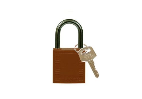 Nylon compact safety padlock brown 814120 