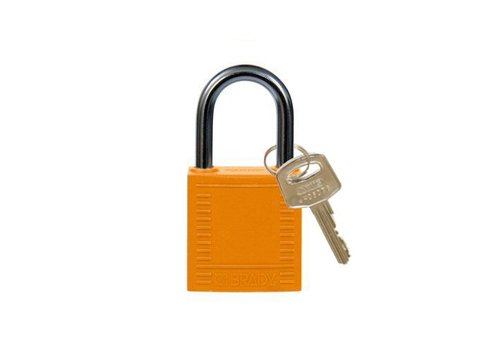 Nylon compact safety padlock orange 814119 