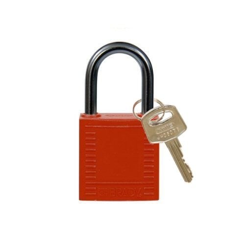 Nylon compact safety padlock red 814116 