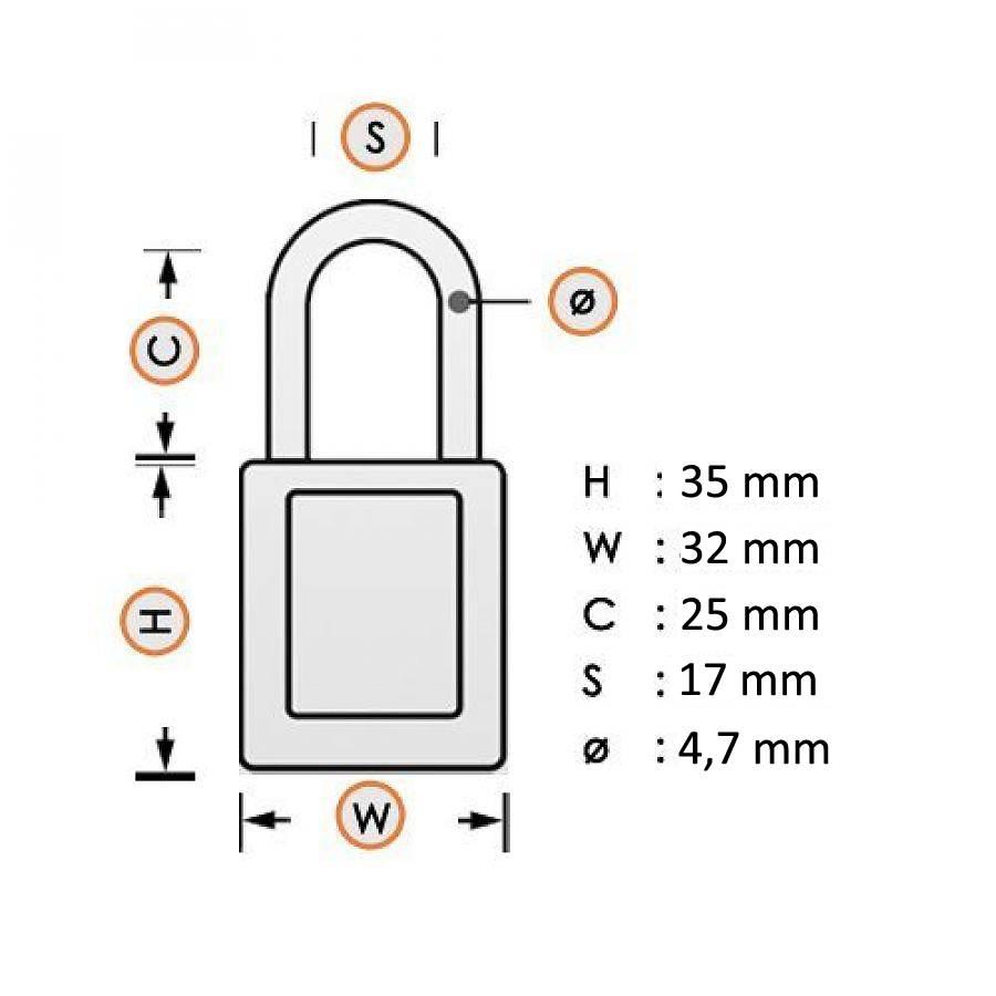 Geanodiseerd aluminium veiligheidshangslot blauw 834856