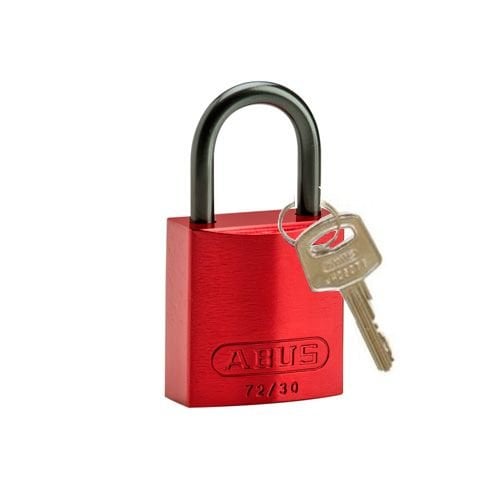 Anodized aluminium safety padlock red 834858 