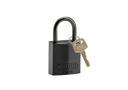 Anodized aluminium safety padlock black 834857 