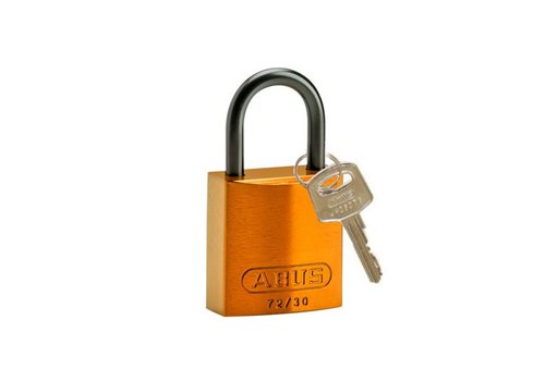 Anodized aluminium safety padlock orange 834861 