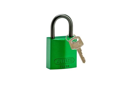 Anodized aluminium safety padlock green 834860 