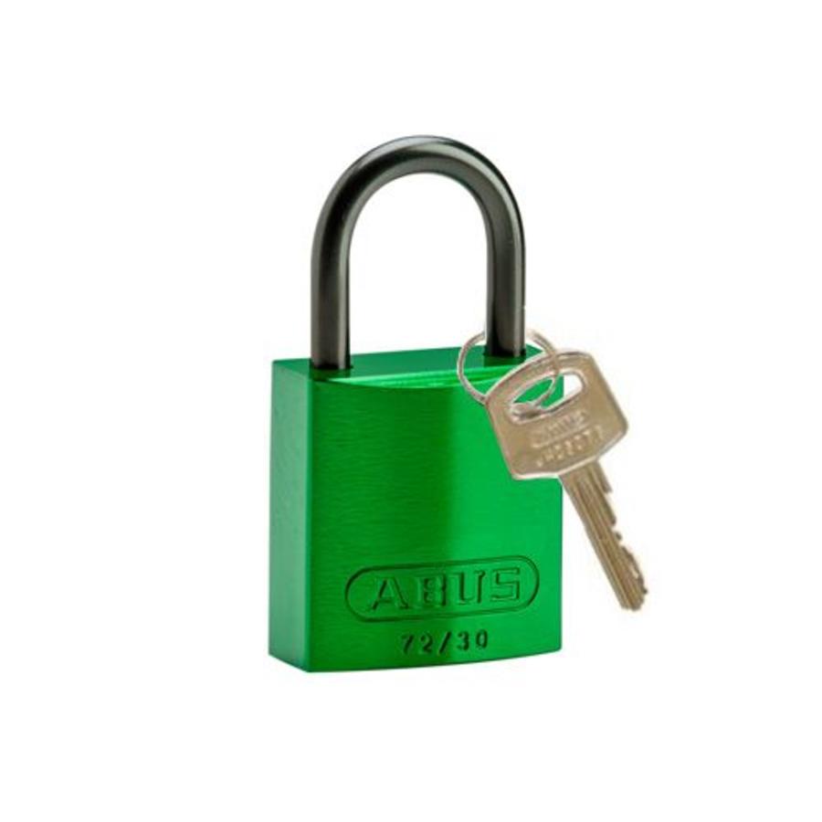 Anodized aluminium safety padlock green 834860