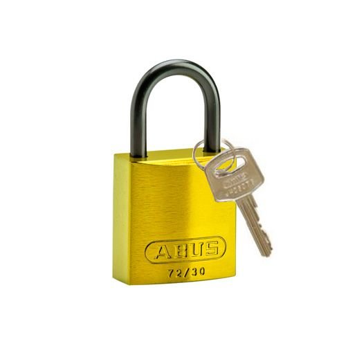 Anodized aluminium safety padlock yellow 834859 