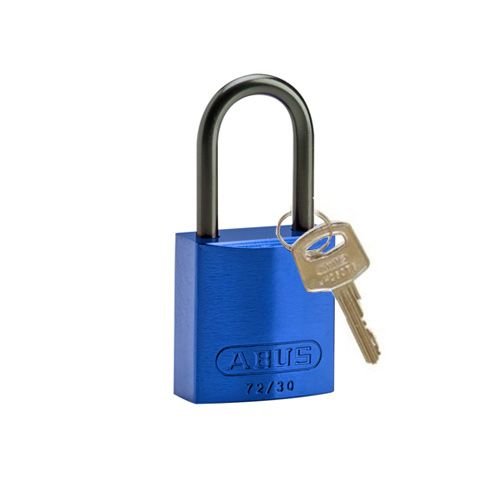 Anodized aluminium safety padlock blue 834862 