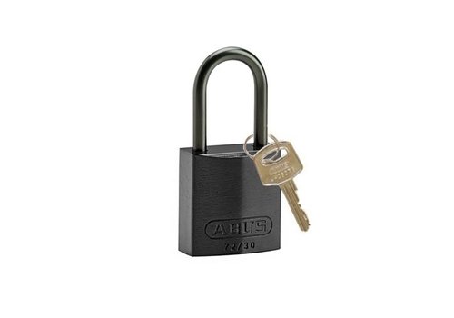 Anodized aluminium safety padlock black 834863 