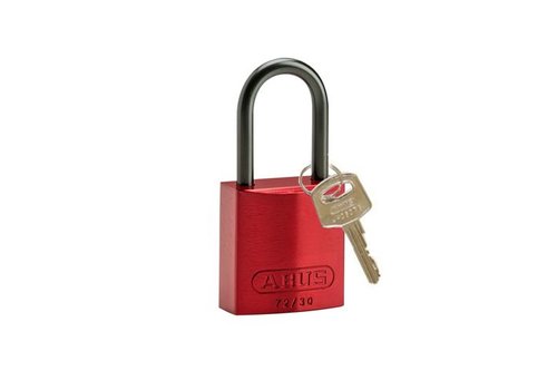Anodized aluminium safety padlock red 834864 