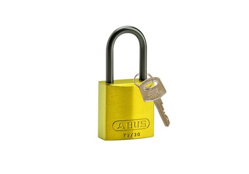 Anodized aluminium safety padlock yellow 834865 