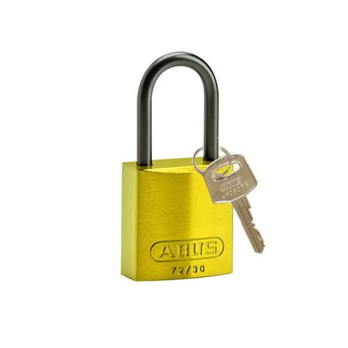 Anodized aluminium safety padlock yellow 834865 