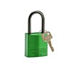 Brady Anodized aluminium safety padlock green 834866