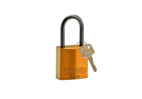 Anodized aluminium safety padlock orange 834867 