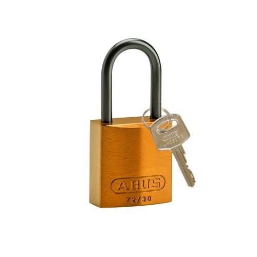 Anodized aluminium safety padlock orange 834867 