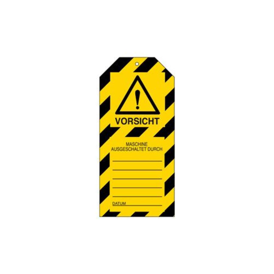 Warning tags danger German