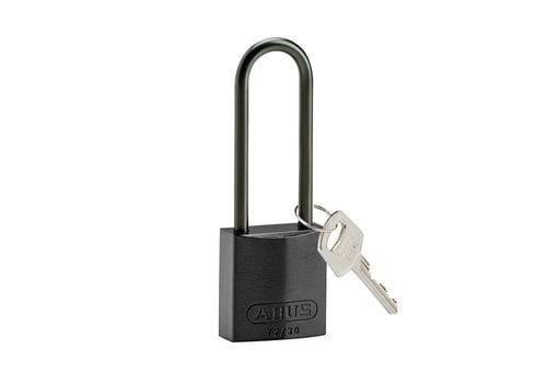 Anodized aluminium safety padlock black 834875 