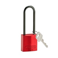 Anodized aluminium safety padlock red 834876